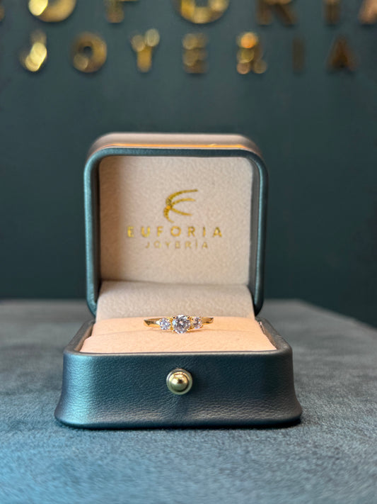 Anillo solitario circones oro amarillo