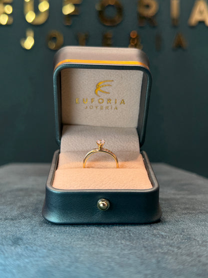 anillo solitario circones / talla 6 / 2.1gr
