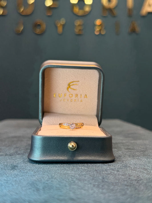 anillo solitario circones / talla 6 / 2.1gr