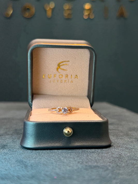 anillo solitario circones / talla 7 / 2.7gr