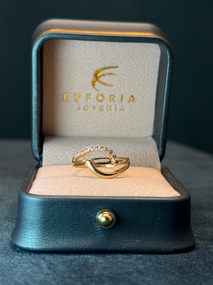 Anillo dama circones / talla 7¾ / 2.5gr