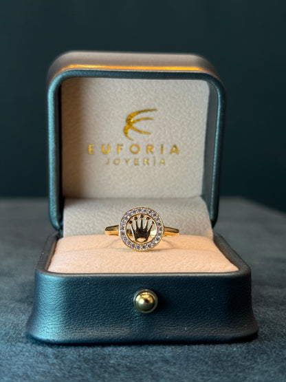 Anillo dama circones / talla 8 / 2.9gr