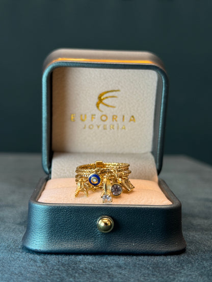 Anillo dama oro italiano / talla 8 / 7.8gr