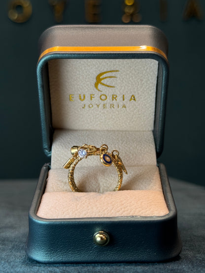 Anillo dama oro italiano / talla 8 / 7.8gr