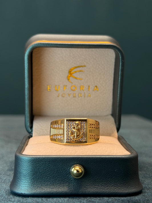 anillo hombre ancla oro amarillos / talla 11 / 9.7gr