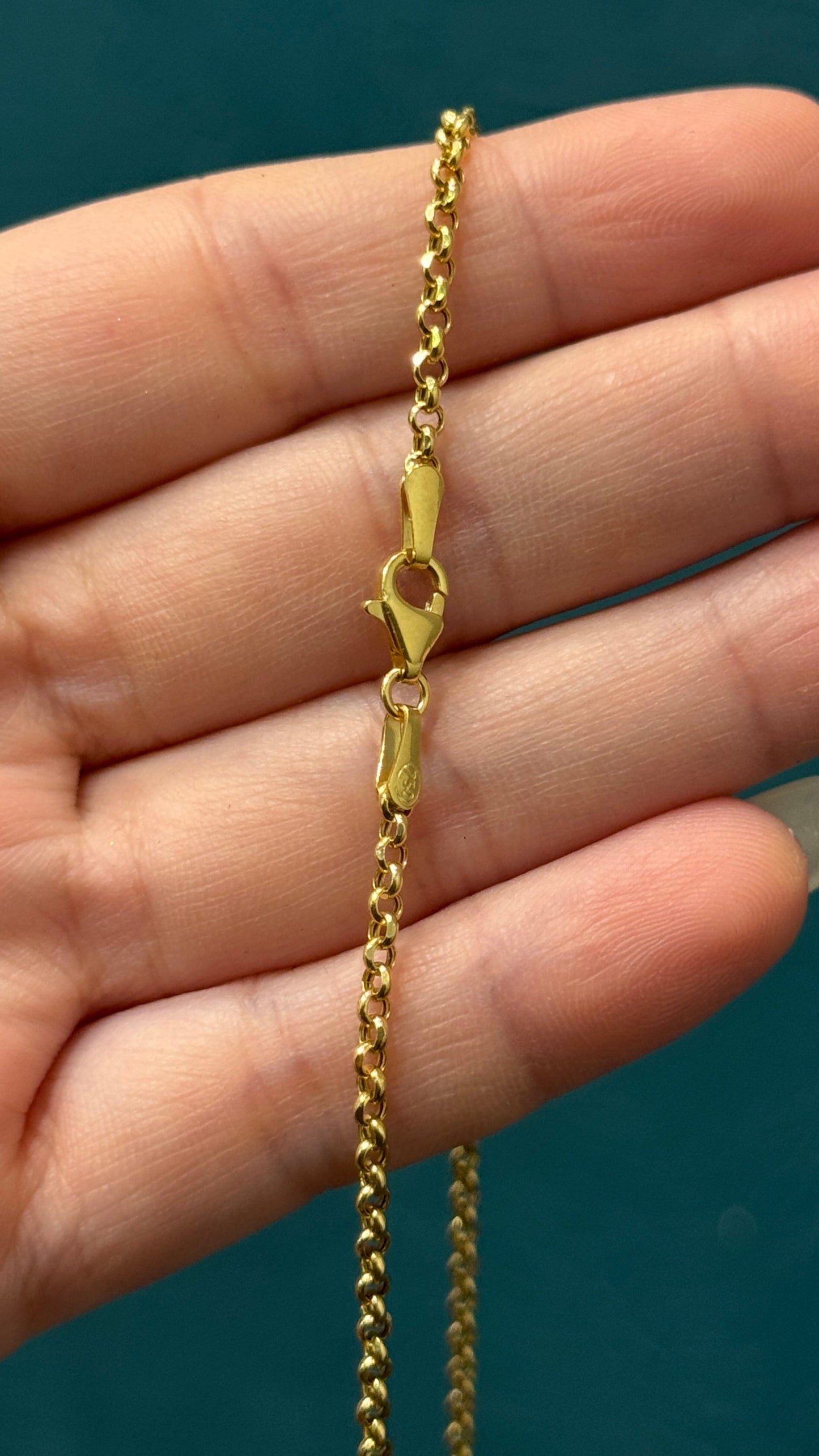 Cadena argollas / 60cm / 4.9gr / oro italiano