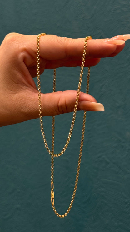 Cadena argollas / 60cm / 4.9gr / oro italiano