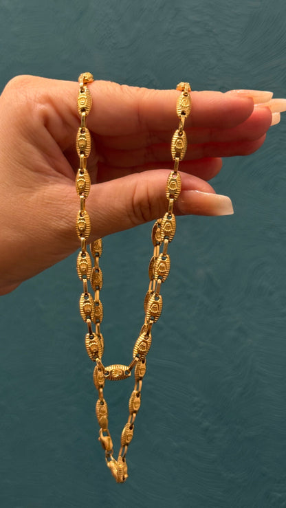 Cadenatejido rustico / 60cm / 15.5gr / oro nacional