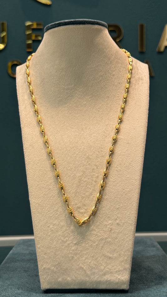 Cadenatejido rustico / 60cm / 15.5gr / oro nacional
