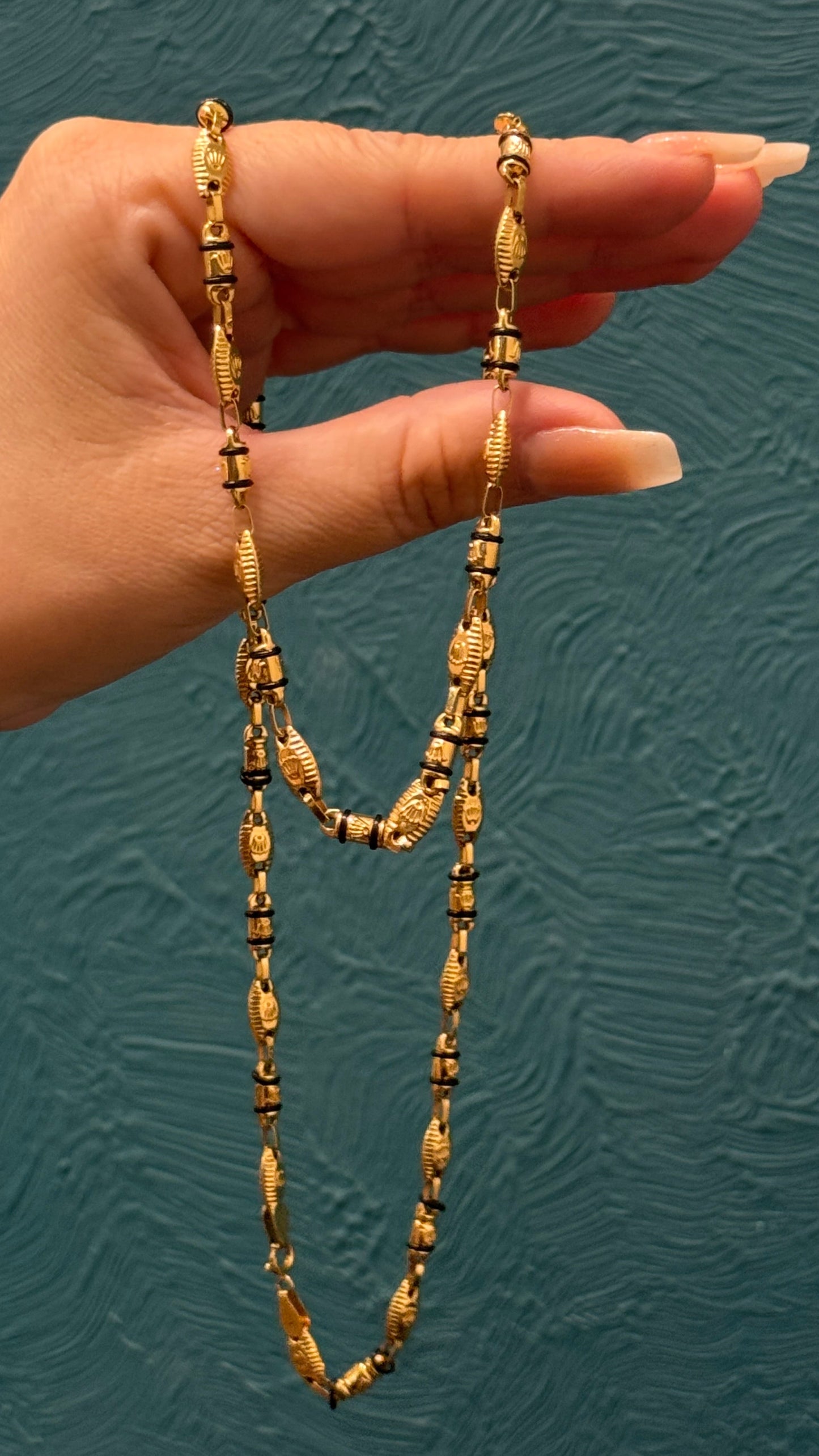 Cadena tejido rustico / 65cm / 13.6gr / oro nacional