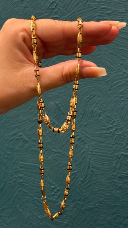 Cadena tejido rustico / 65cm / 13.6gr / oro nacional