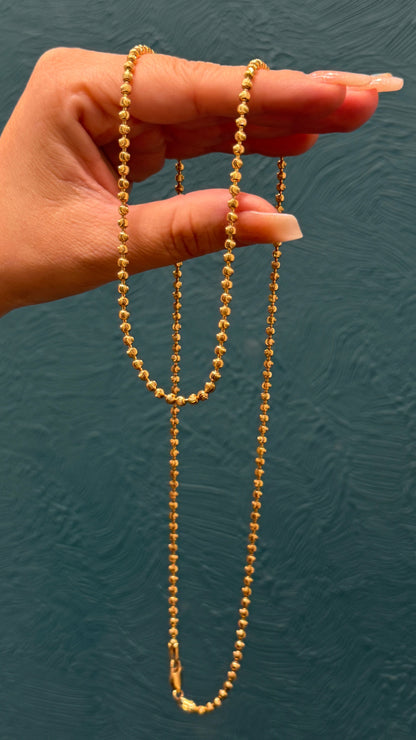 Cadena tejido  militar diamantada / 70cm / 24.7 gr / oro italiano