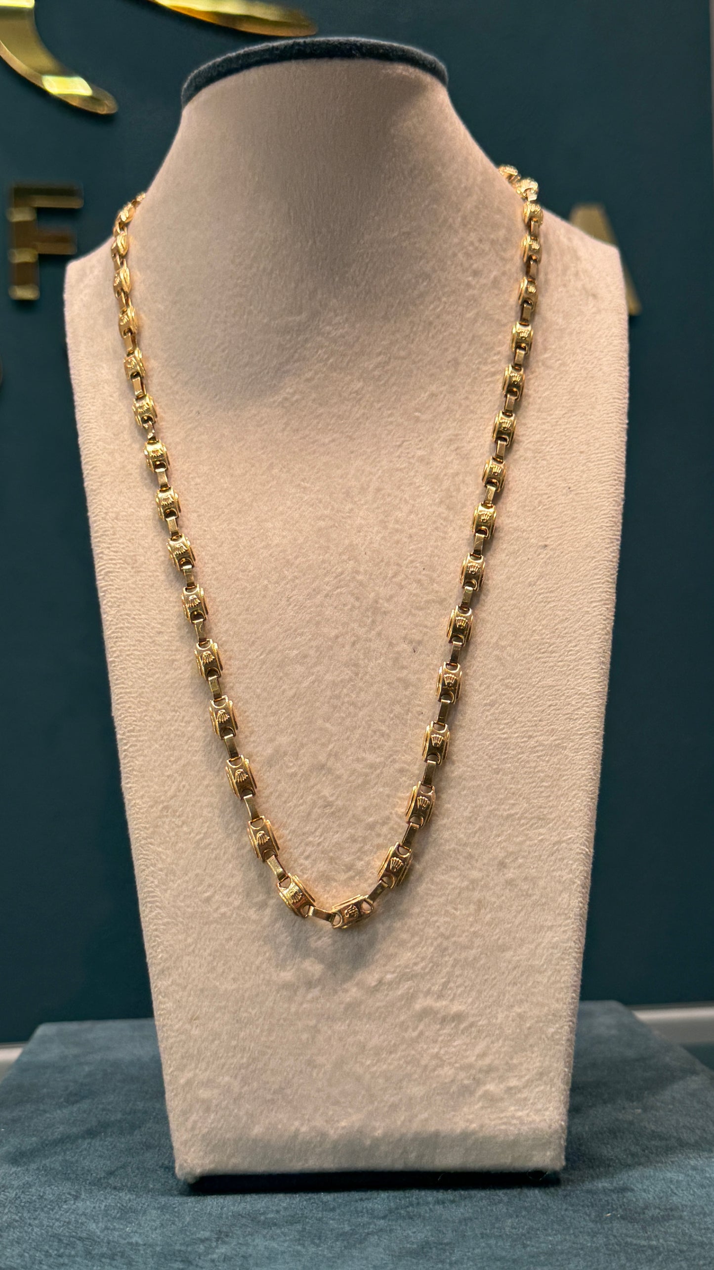 Cadena tejido rustico / 60cm / 18.2 gr / oro nacional