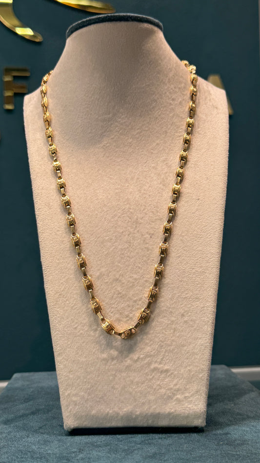 Cadena tejido rustico / 60cm / 18.2 gr / oro nacional