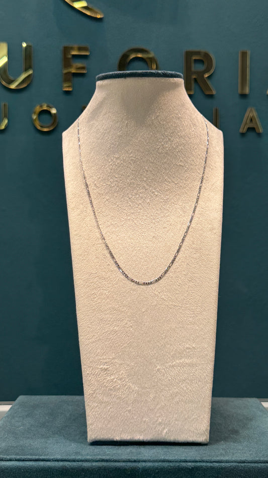 CADENA tejido 3 en 1 / oro blanco / 50 cm / 3.0 gr / oro italiano
